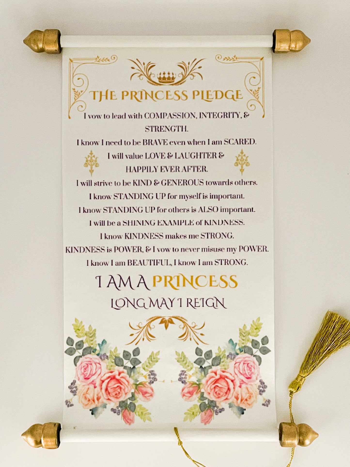 Princess Pledge Scroll for Princess Favors, Birthday Gift, EXCLUSIVE TO CROWNED OCCASIONS