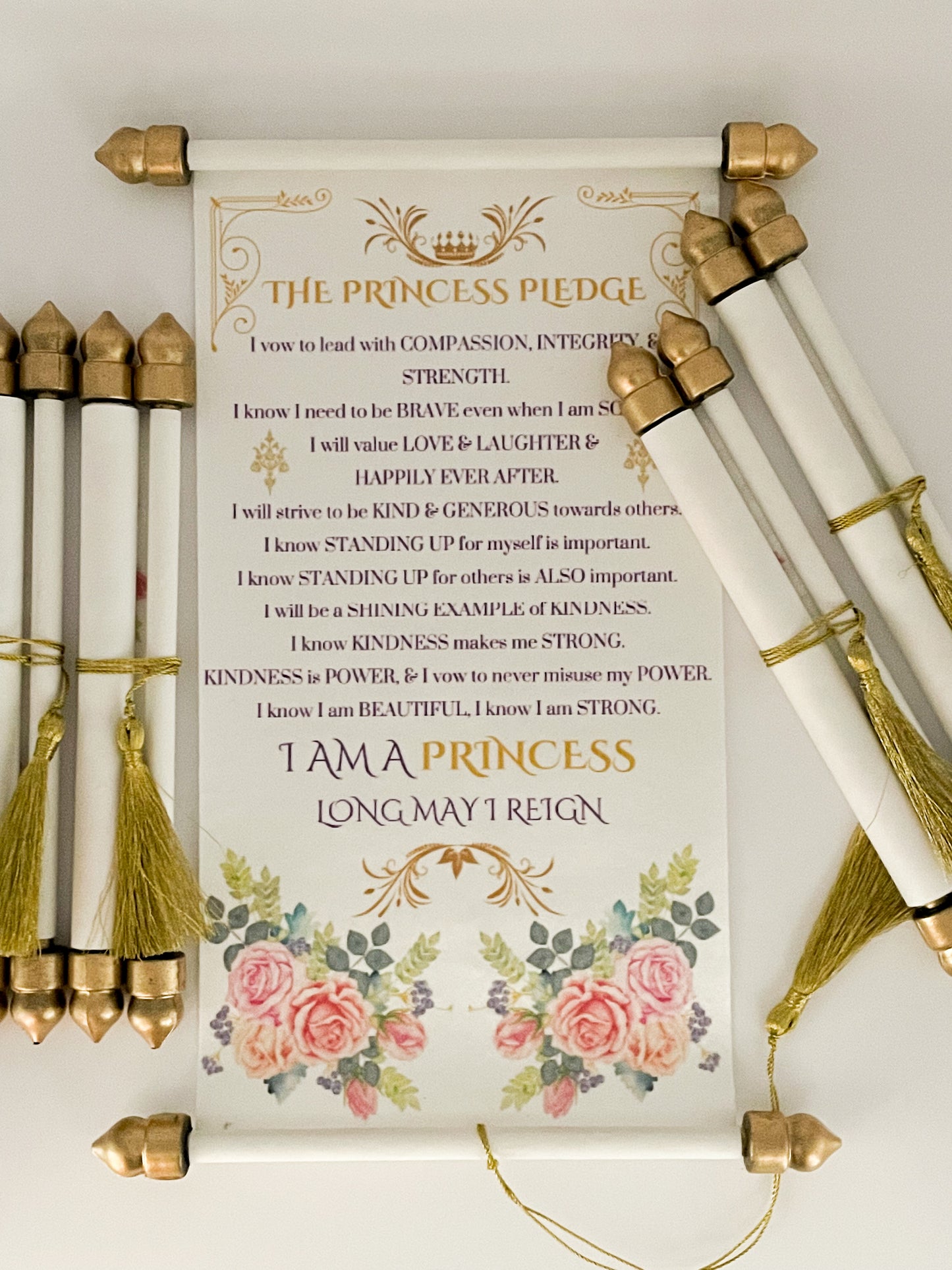 Princess Pledge Scroll for Princess Favors, Birthday Gift, EXCLUSIVE TO CROWNED OCCASIONS