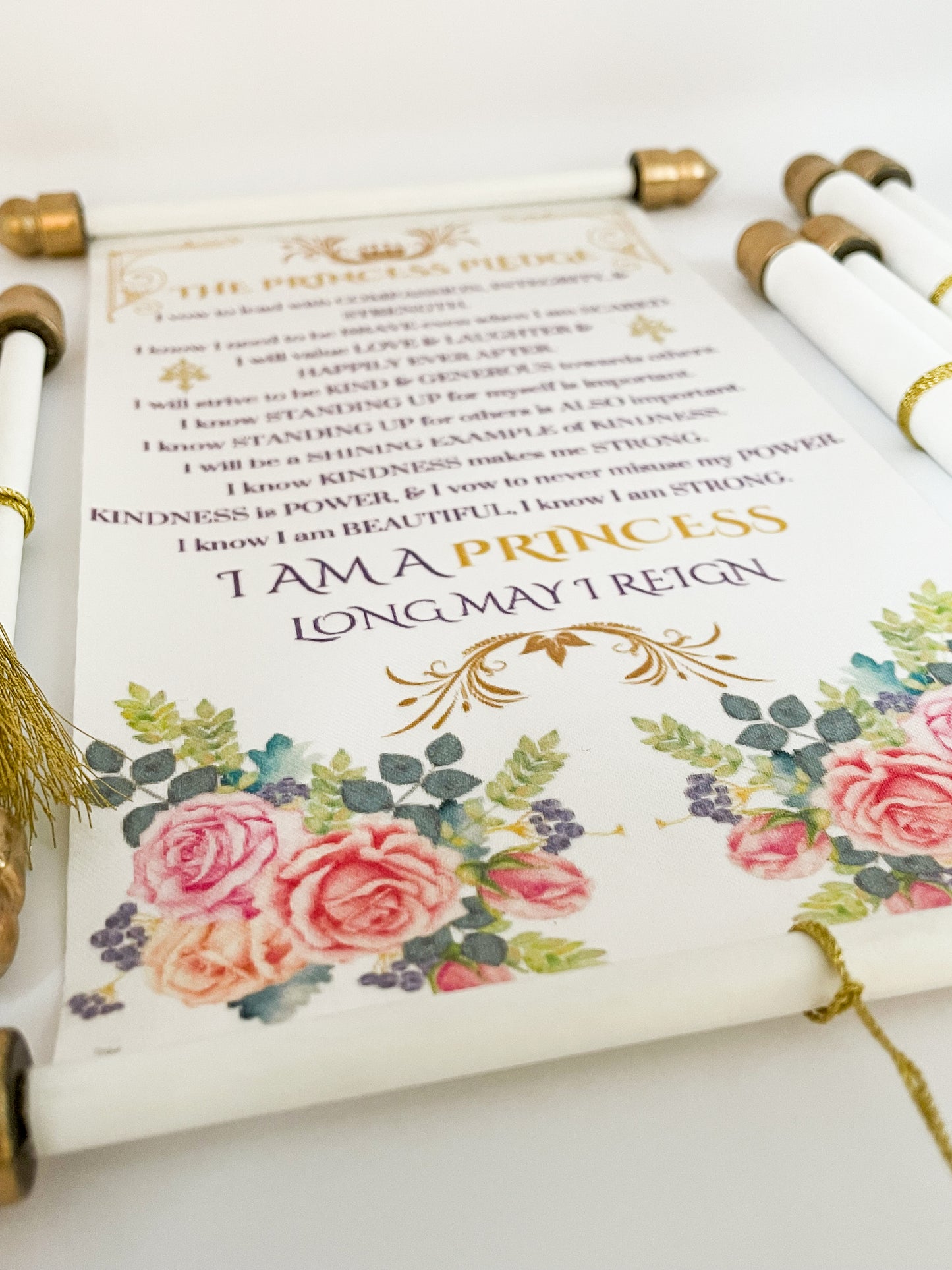 Princess Pledge Scroll for Princess Favors, Birthday Gift, EXCLUSIVE TO CROWNED OCCASIONS