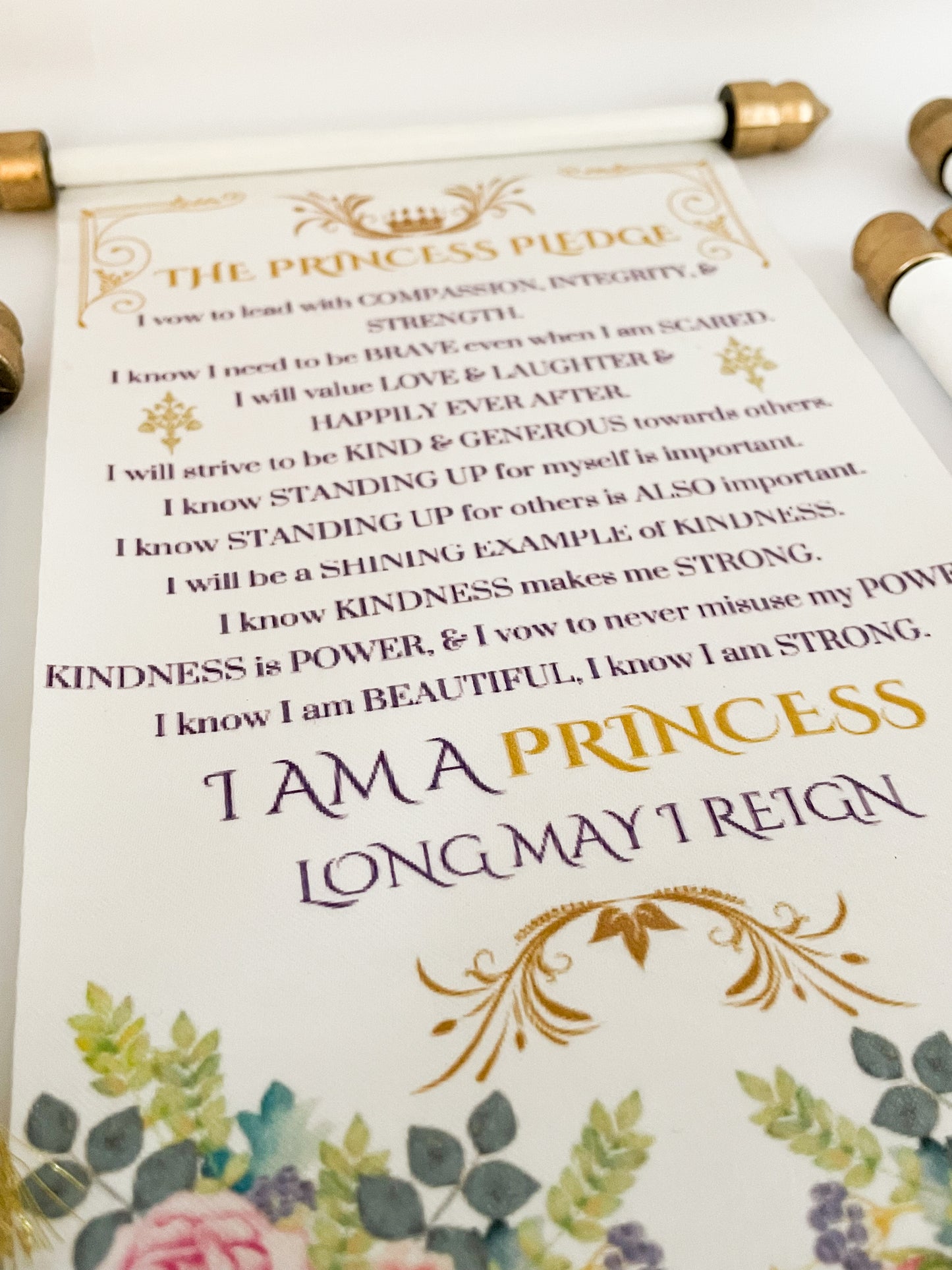 Princess Pledge Scroll for Princess Favors, Birthday Gift, EXCLUSIVE TO CROWNED OCCASIONS